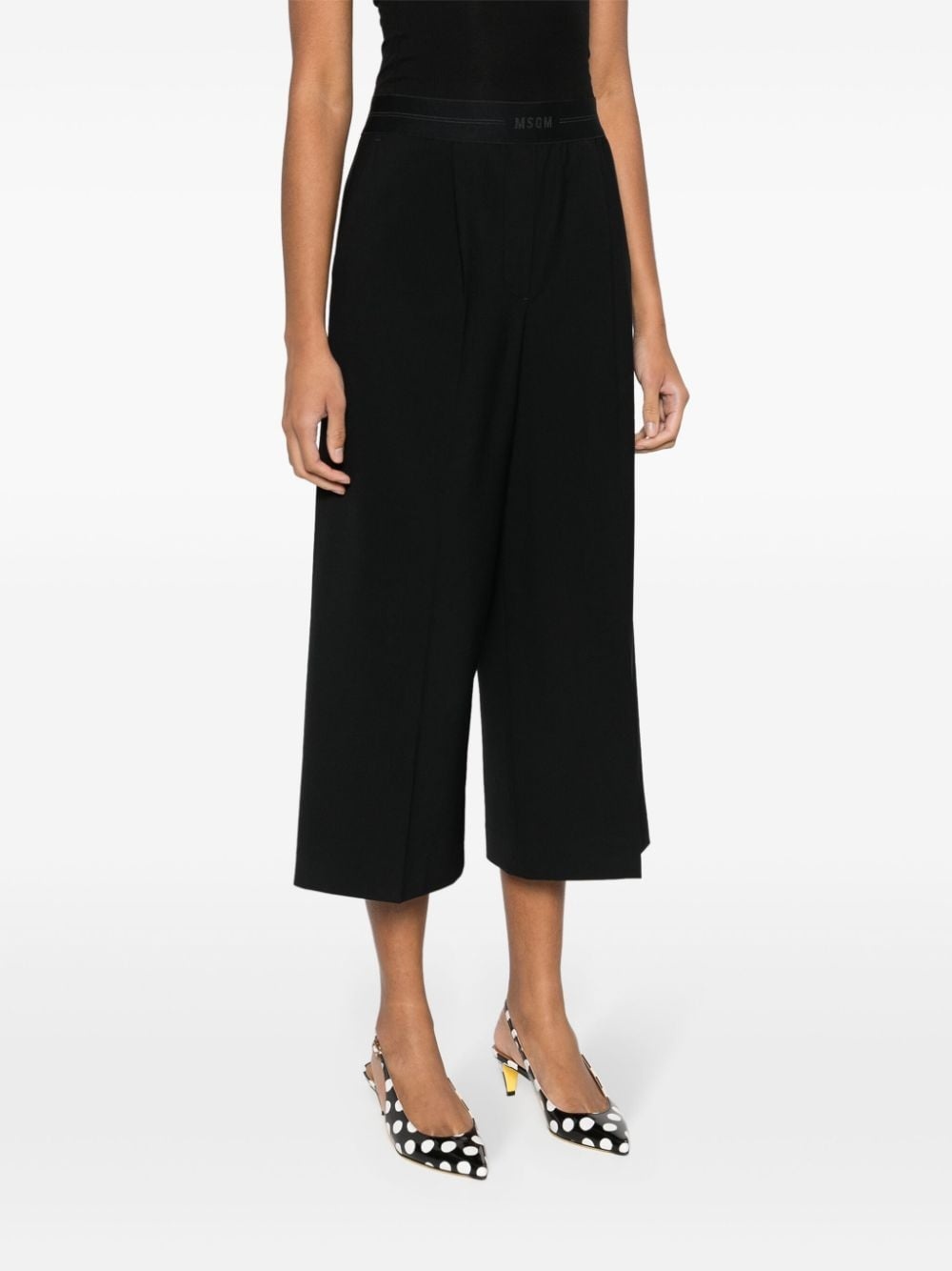 logo-waistband cropped trousers - 3