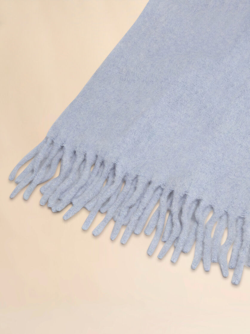 BLUE BRUSHED ALPACA SCARF - 3