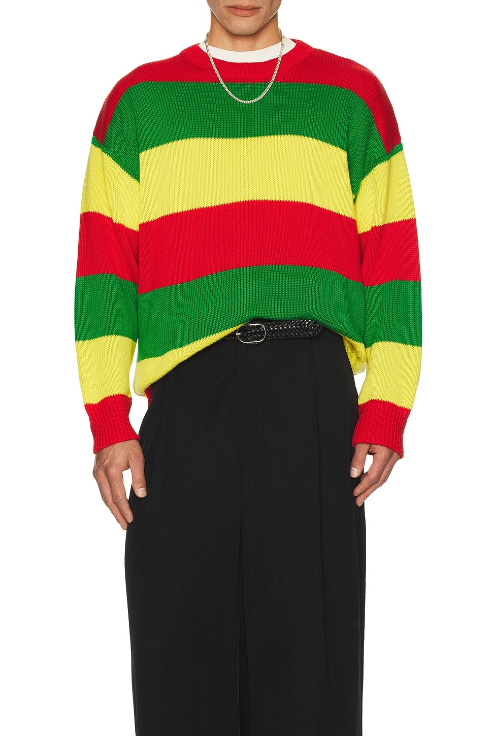 Slygo Stripe Crew Neck Sweater - 3