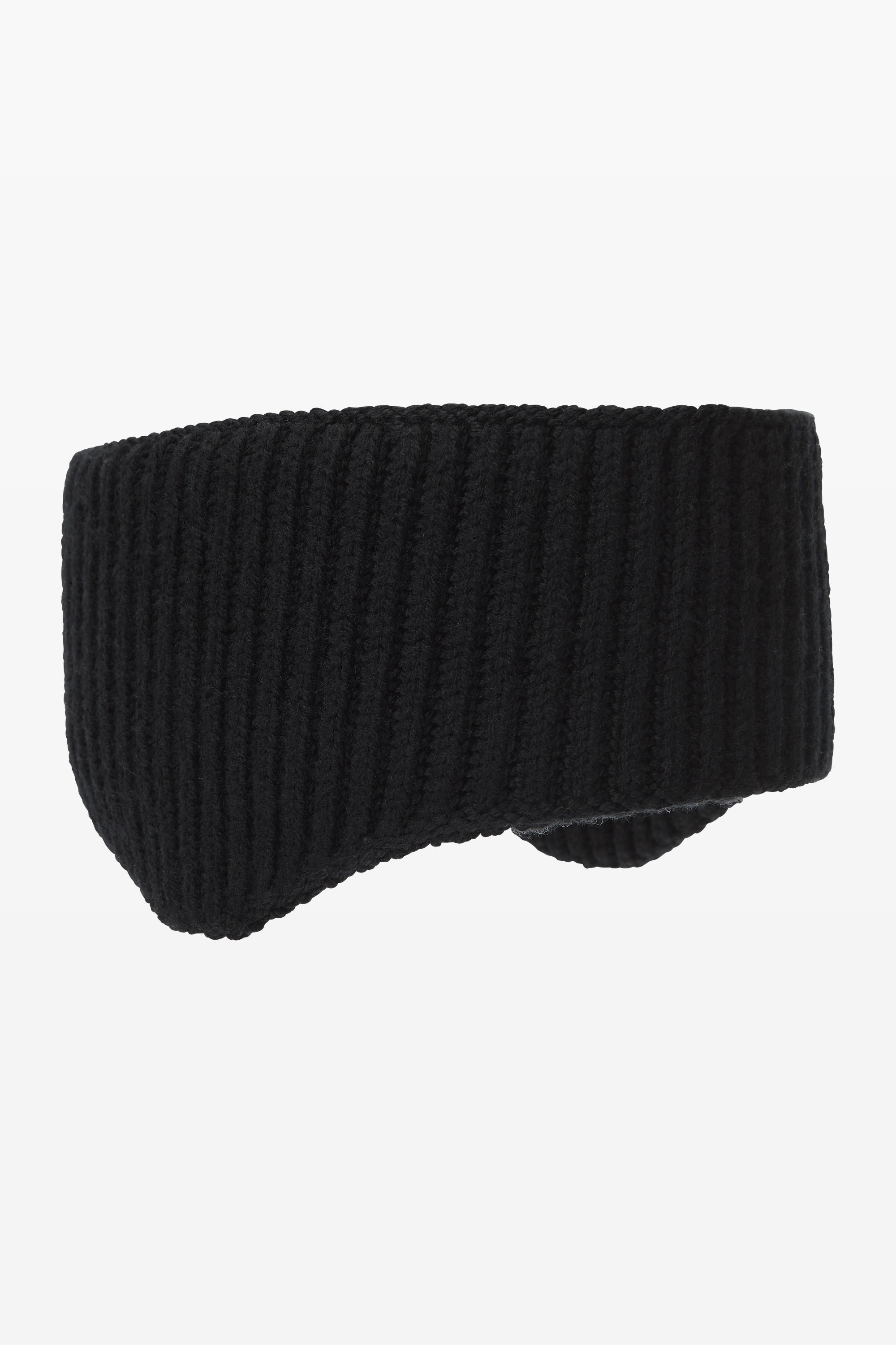 logo earmuff headband in ribbed wool stretch - 3