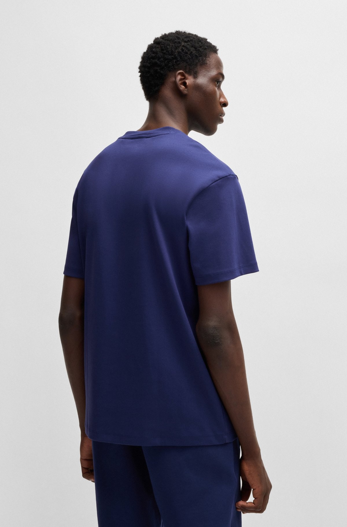 INTERLOCK-COTTON REGULAR-FIT T-SHIRT WITH STACKED LOGO - 5