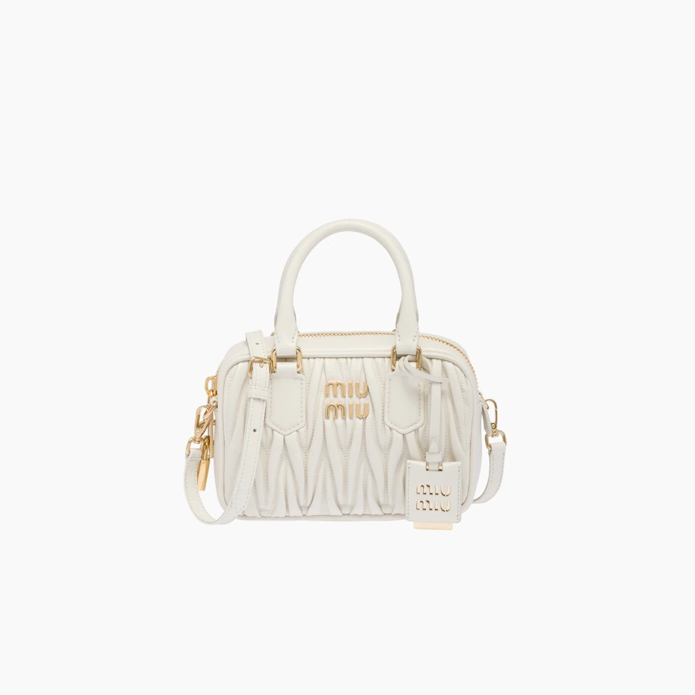 Matelassé nappa leather top-handle bag - 1