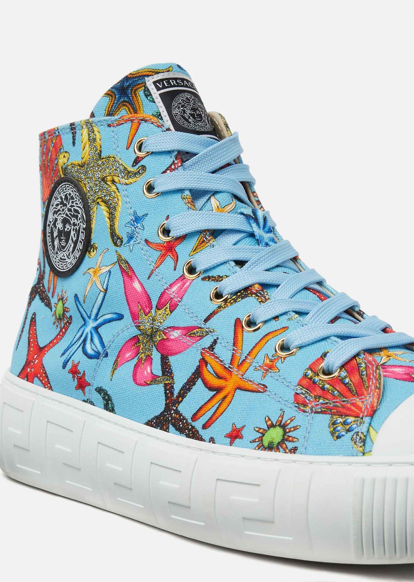 Greca Trésor Print High Top Sneakers - 4