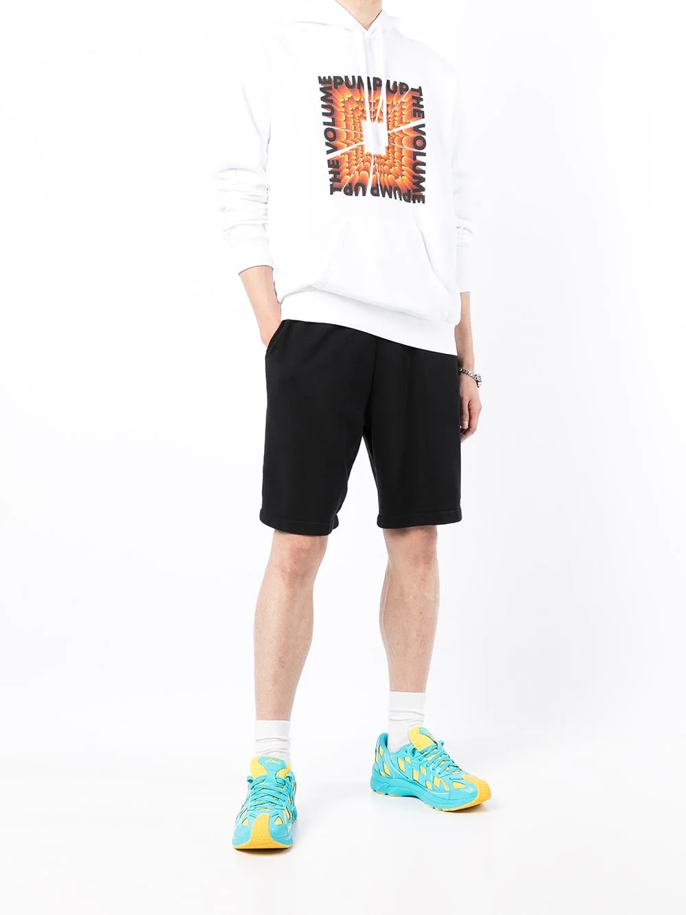 slogan-print drawstring hoodie - 2