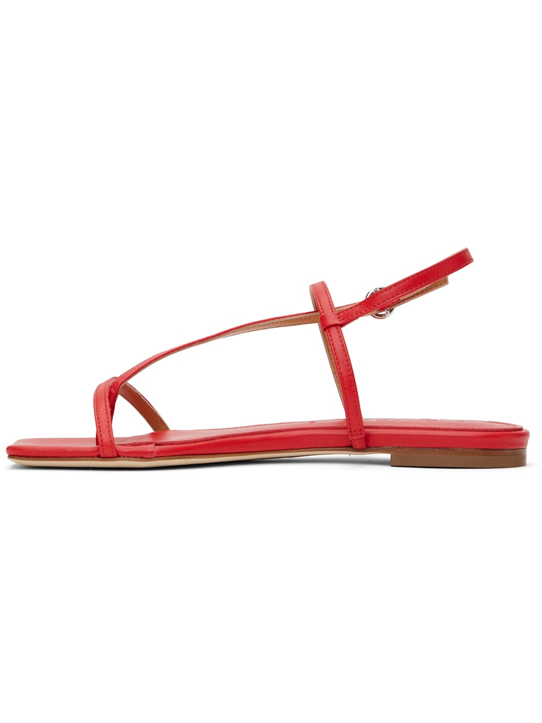 Red Ella Leather Toe-Post Sandals - 3