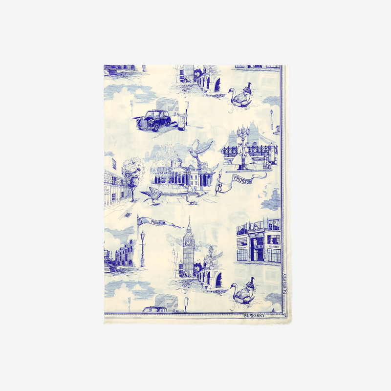 London Landmarks Wool Silk Scarf 1