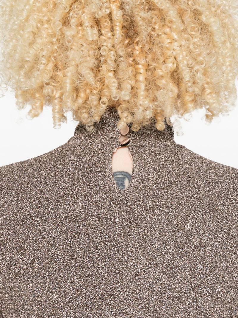 lurex-detail high-neck blouse 5