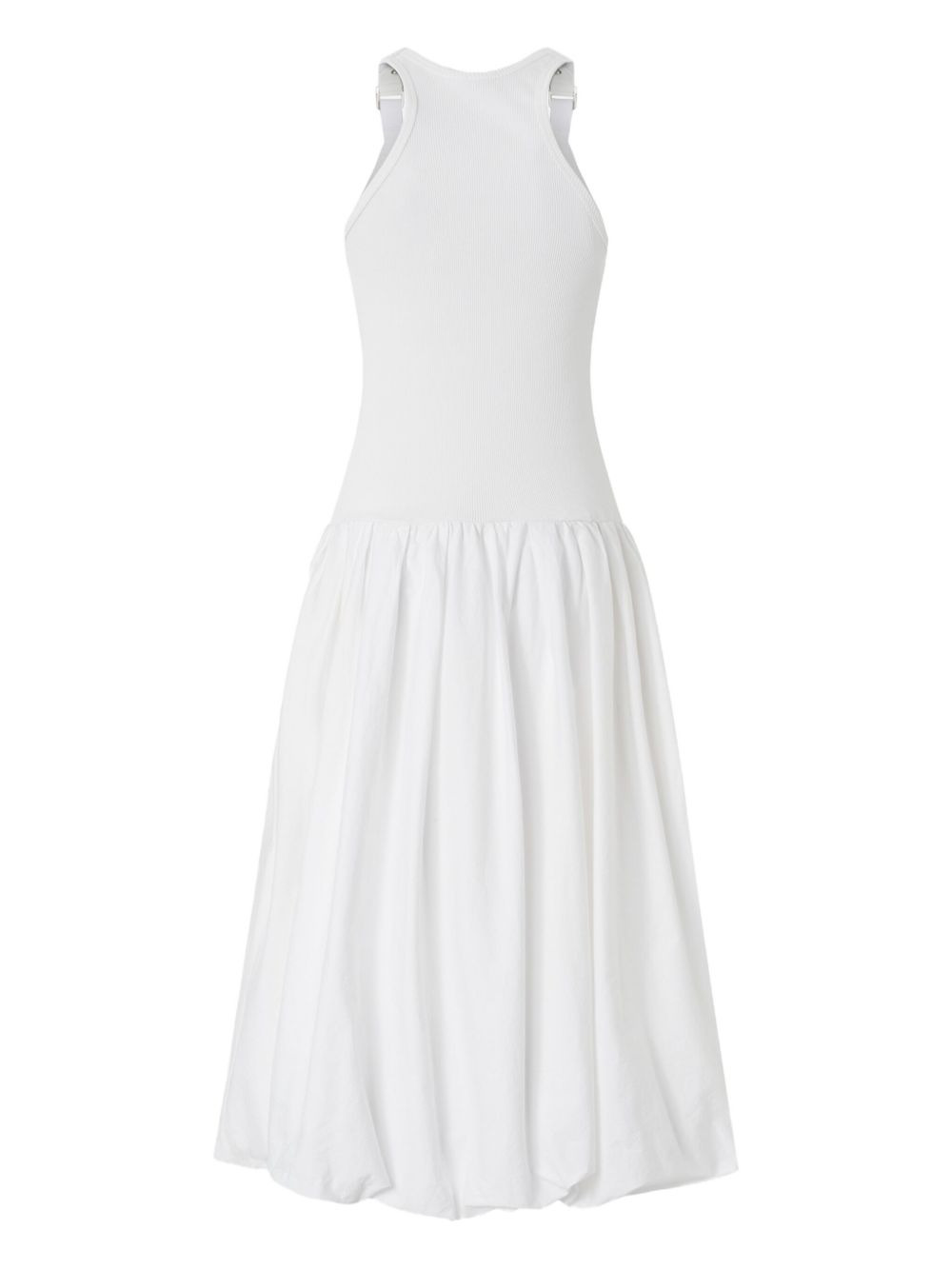 buckle-strap gathered midi dress - 2