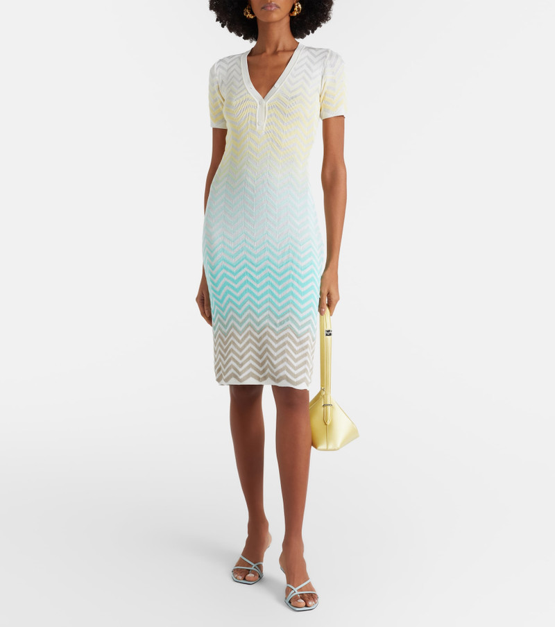 Missoni Zigzag knitted cotton-blend midi dress outlook