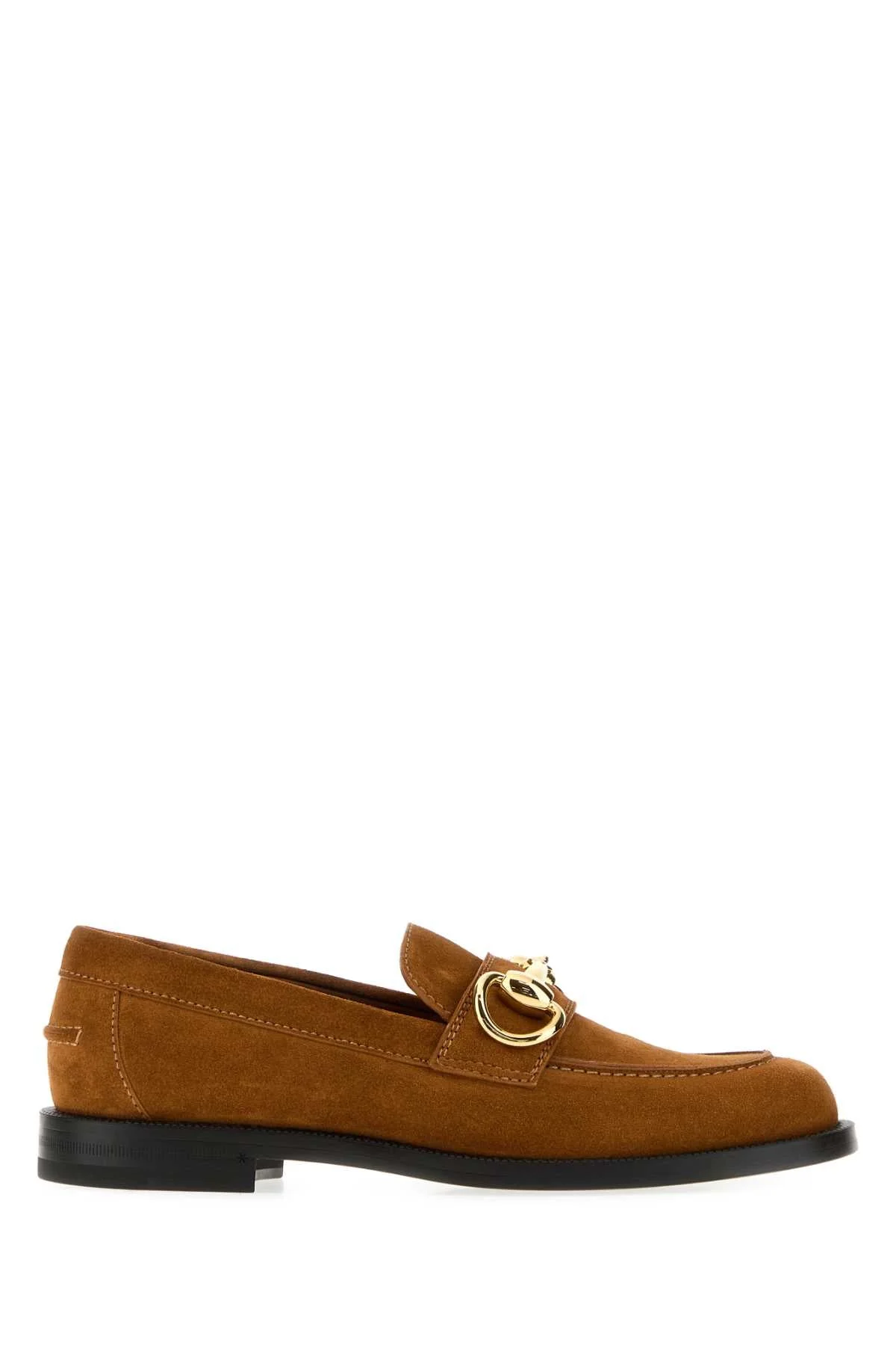 Gucci Women Camel Suede Boulevard Loafers - 1