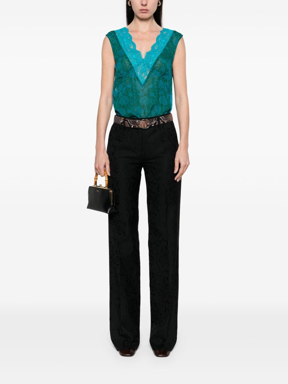 paisley-jacquard trousers - 2