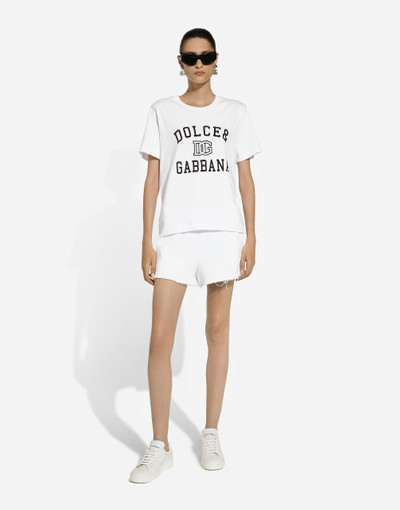 Dolce & Gabbana Jersey T-shirt with Dolce&Gabbana logo embroidery and lettering outlook