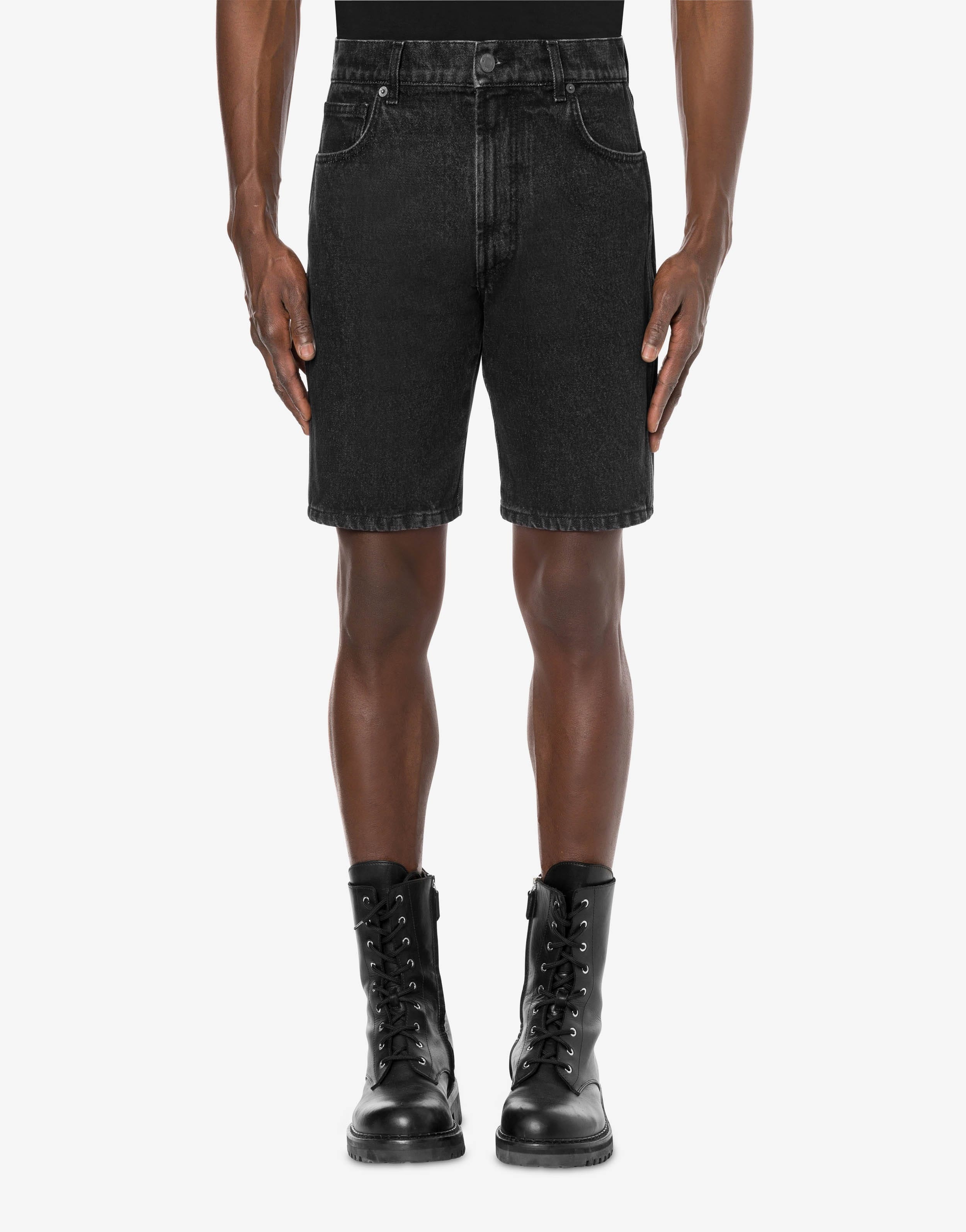 DOUBLE SMILEY®LABEL ORGANIC DENIM BERMUDA SHORTS - 2
