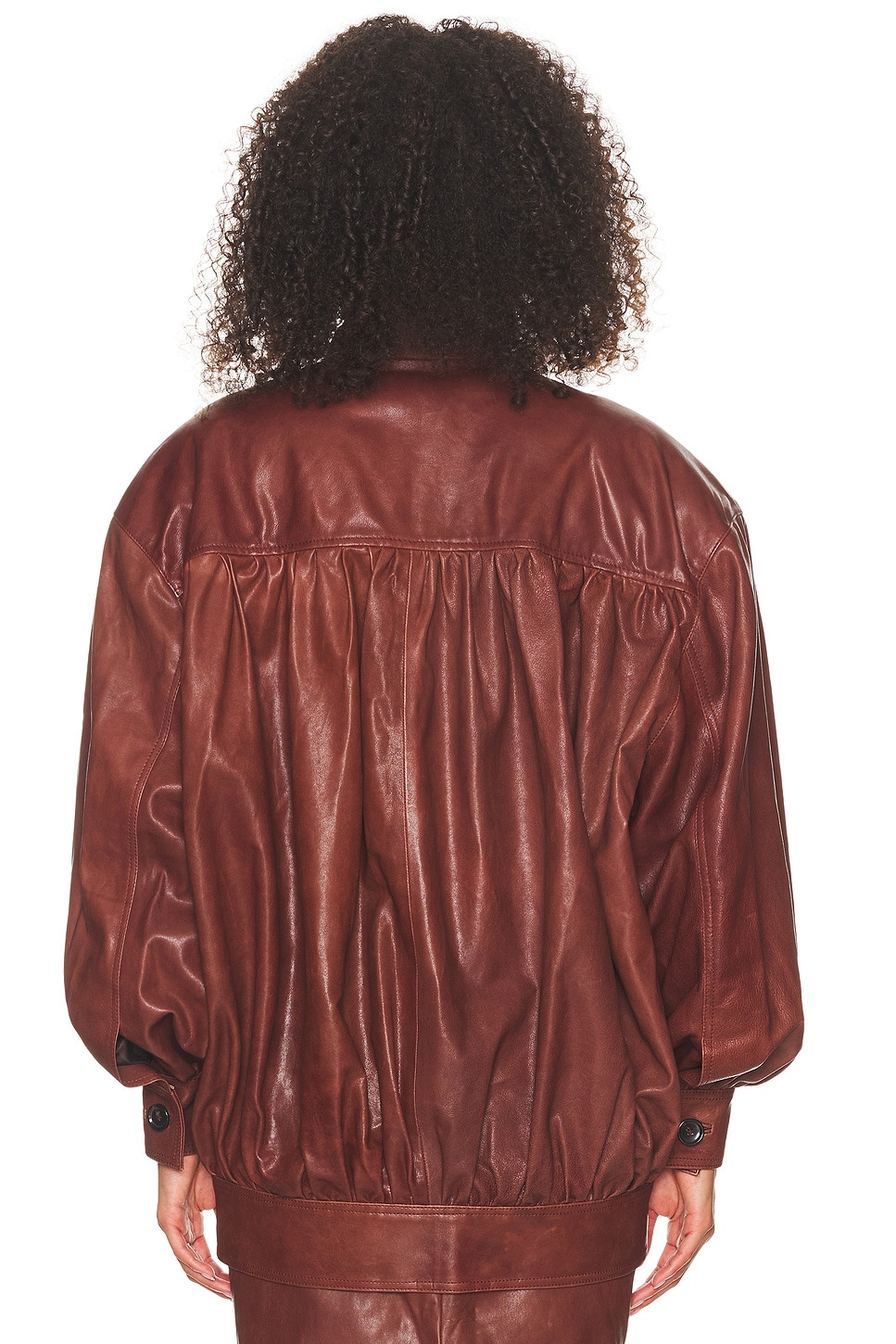 The Shirred Oversized Leather Jacket - 3