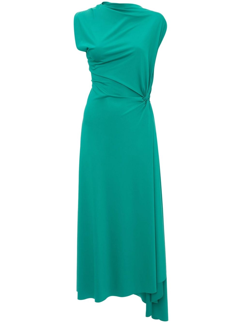 draped asymmetric midi dress - 1