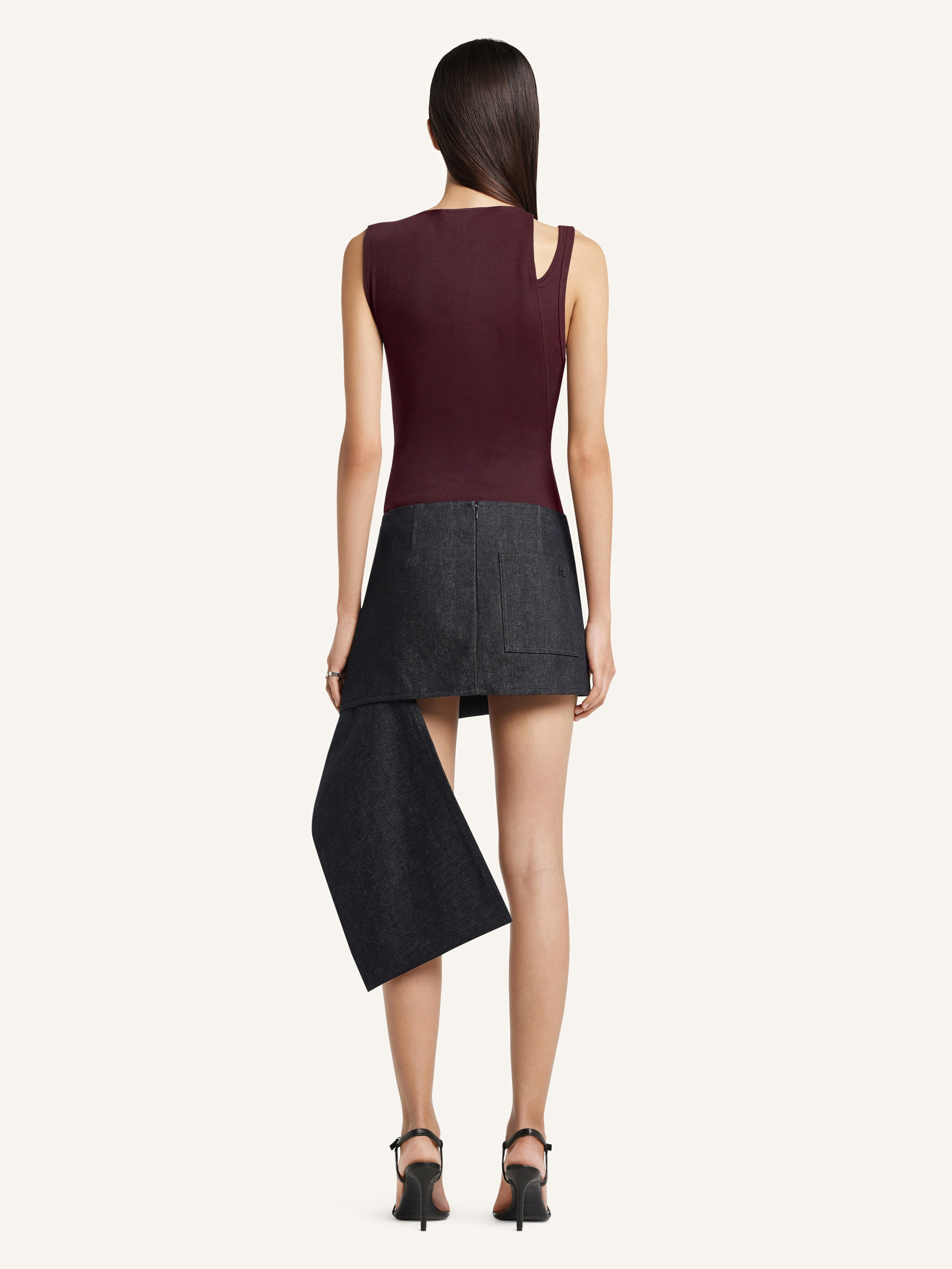 FOLD DENIM MINI-SKIRT - 4
