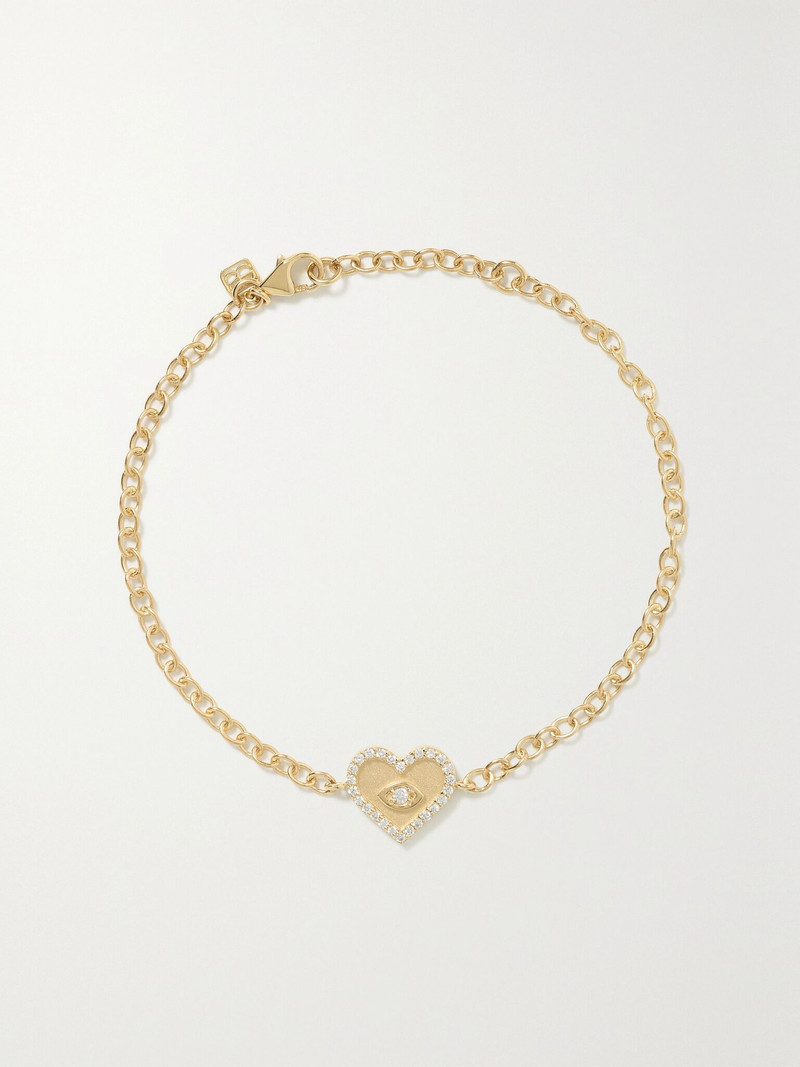Small Evil Eye 14-karat gold diamond bracelet Gold - 1