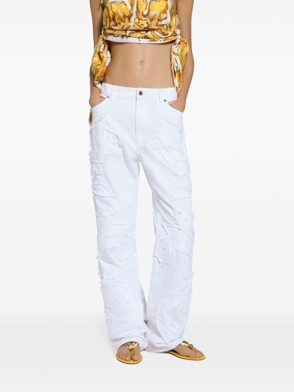 logo-patch boyfriend jeans - 5
