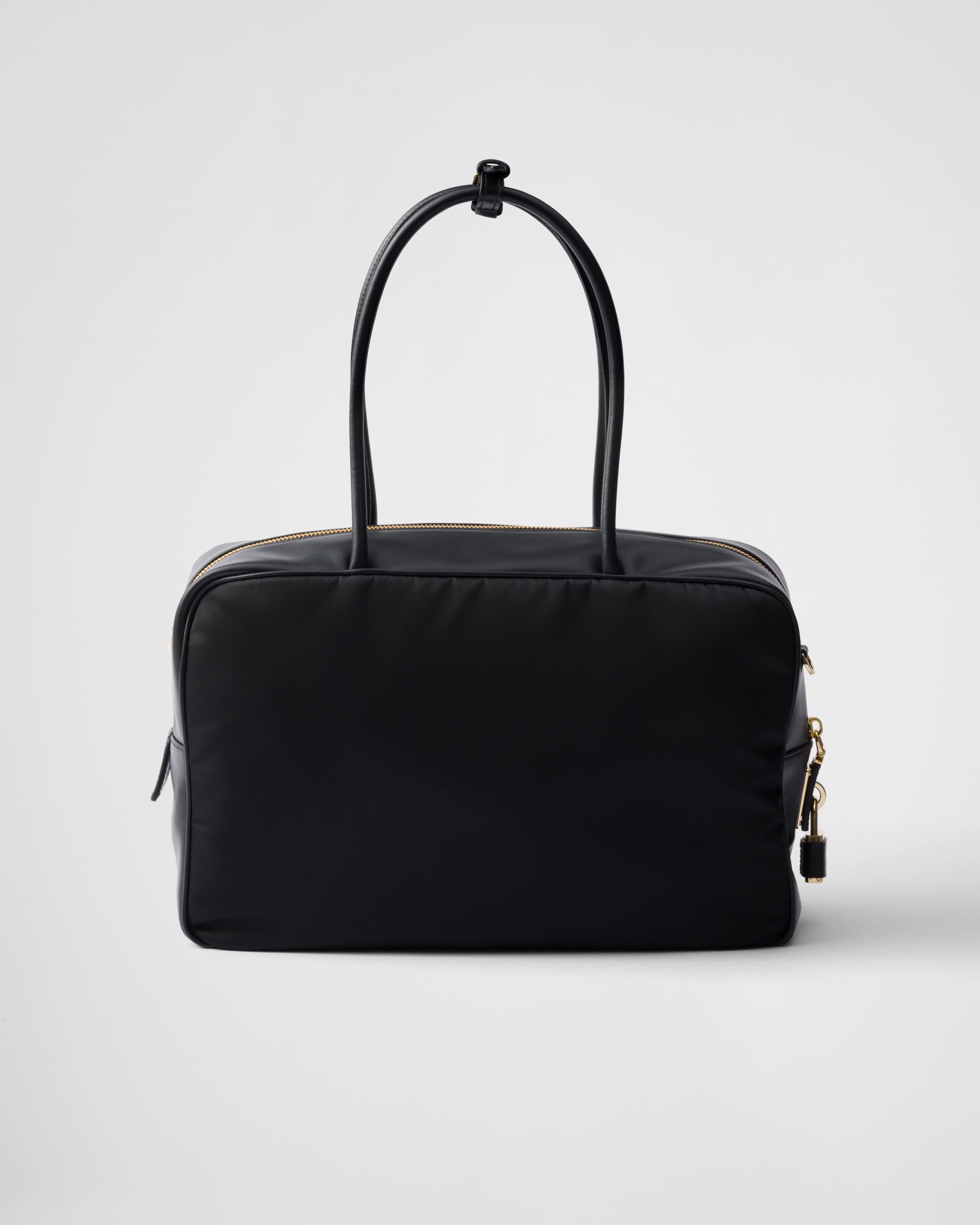 Large Re-Nylon and leather top-handle bag - 3