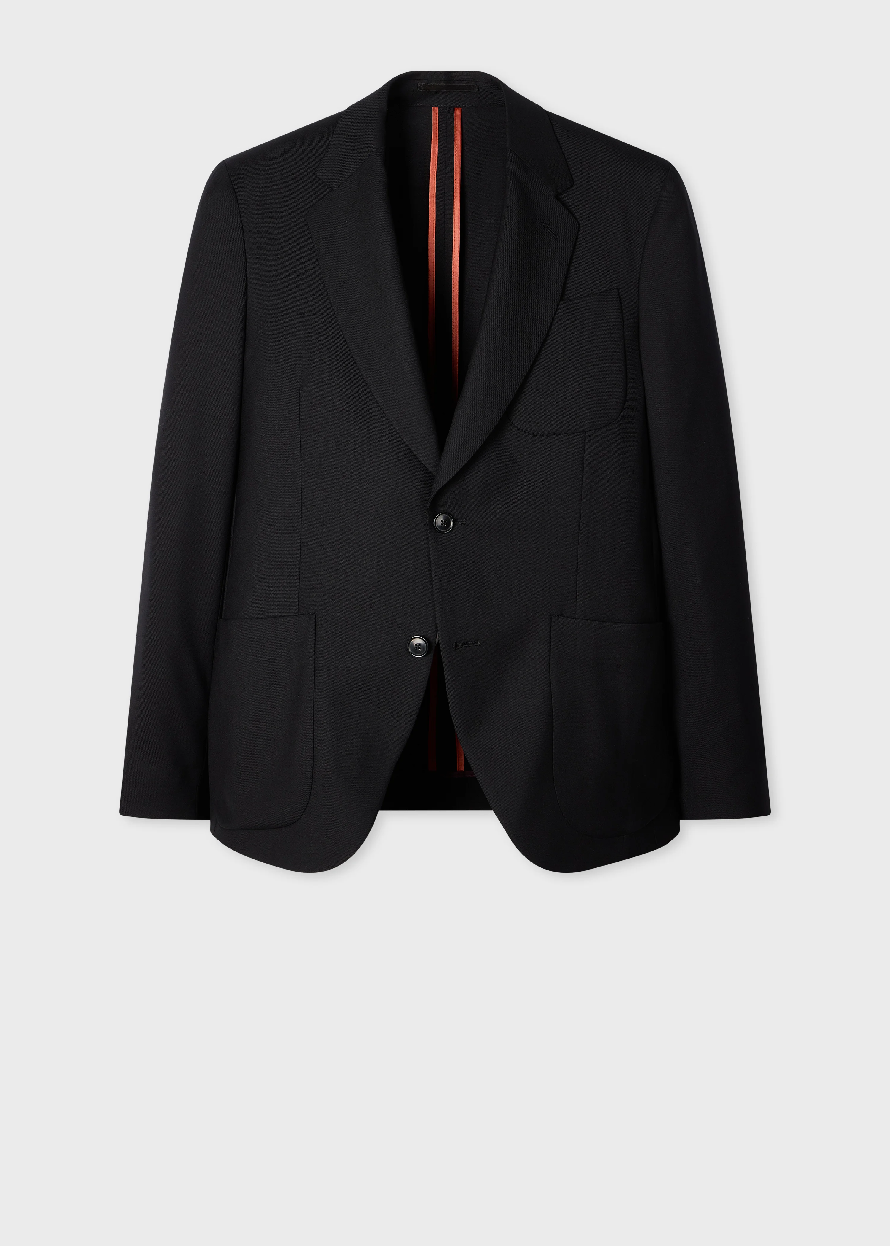 A Suit To Travel In - Black Wool Patch-Pocket Blazer - 1