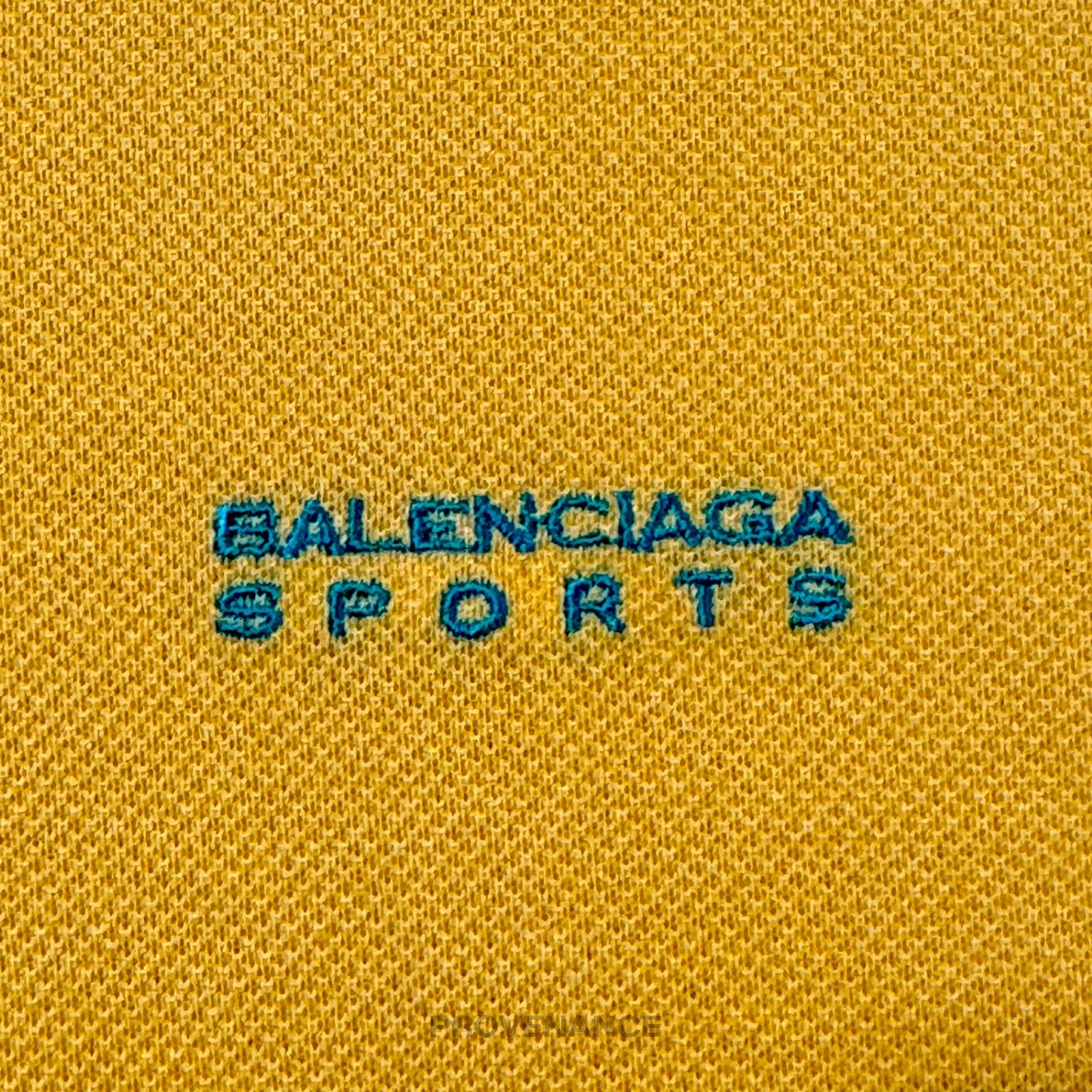 Balenciaga Sports Pique Polo Shirt - Yellow Embroidered - 4