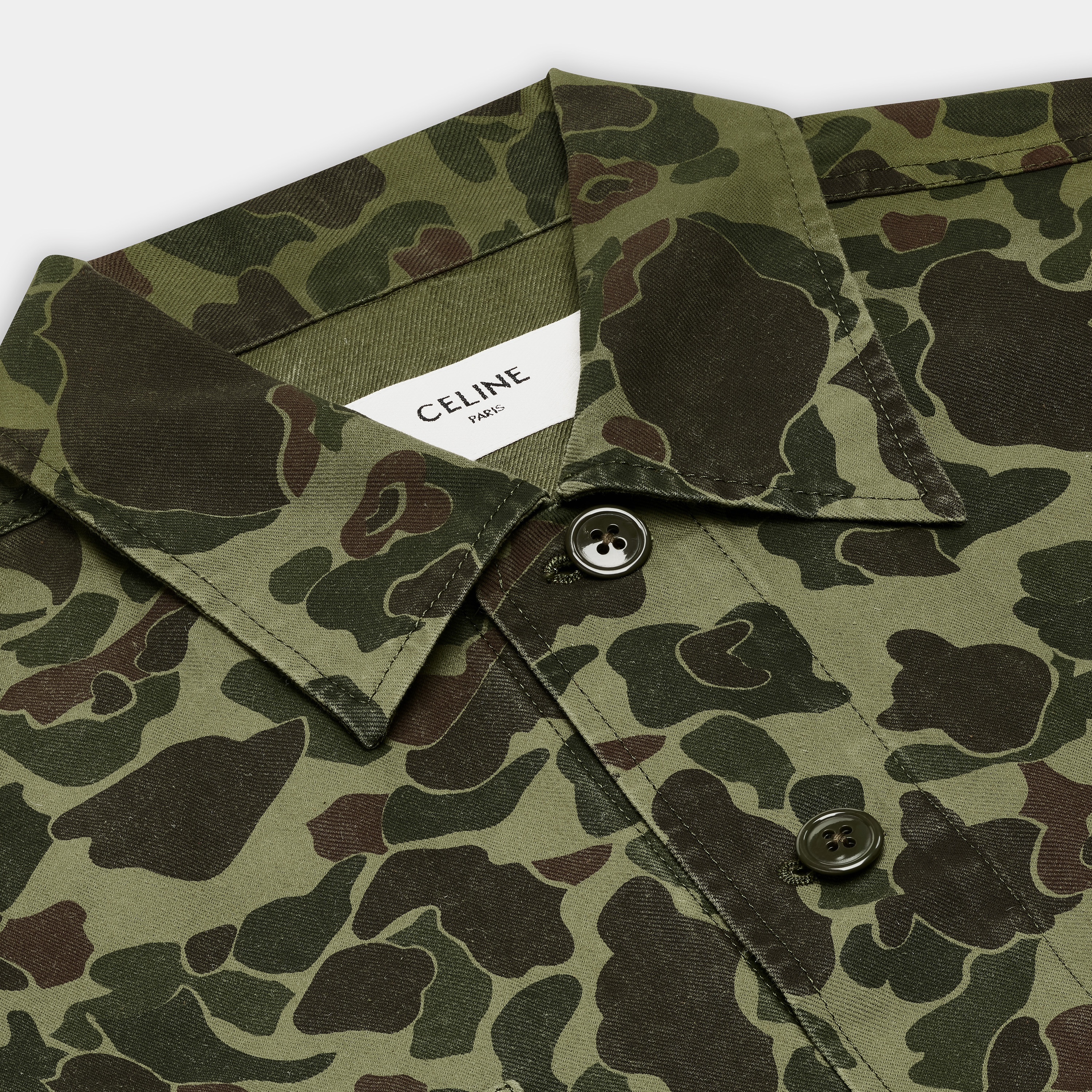 MILITARY OVERSHIRT IN PRINTED COTTON AND RAMIE - 3