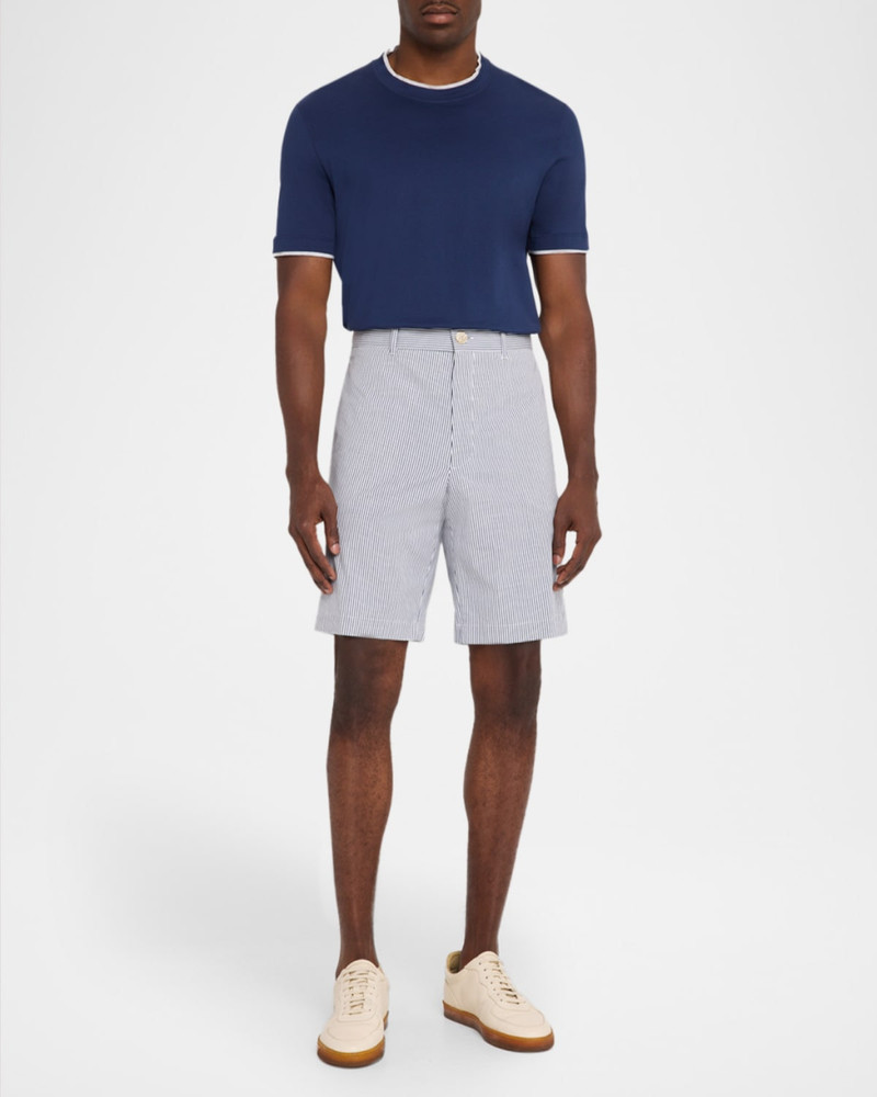 Brunello Cucinelli Men's Micro Stripe Bermuda Shorts outlook