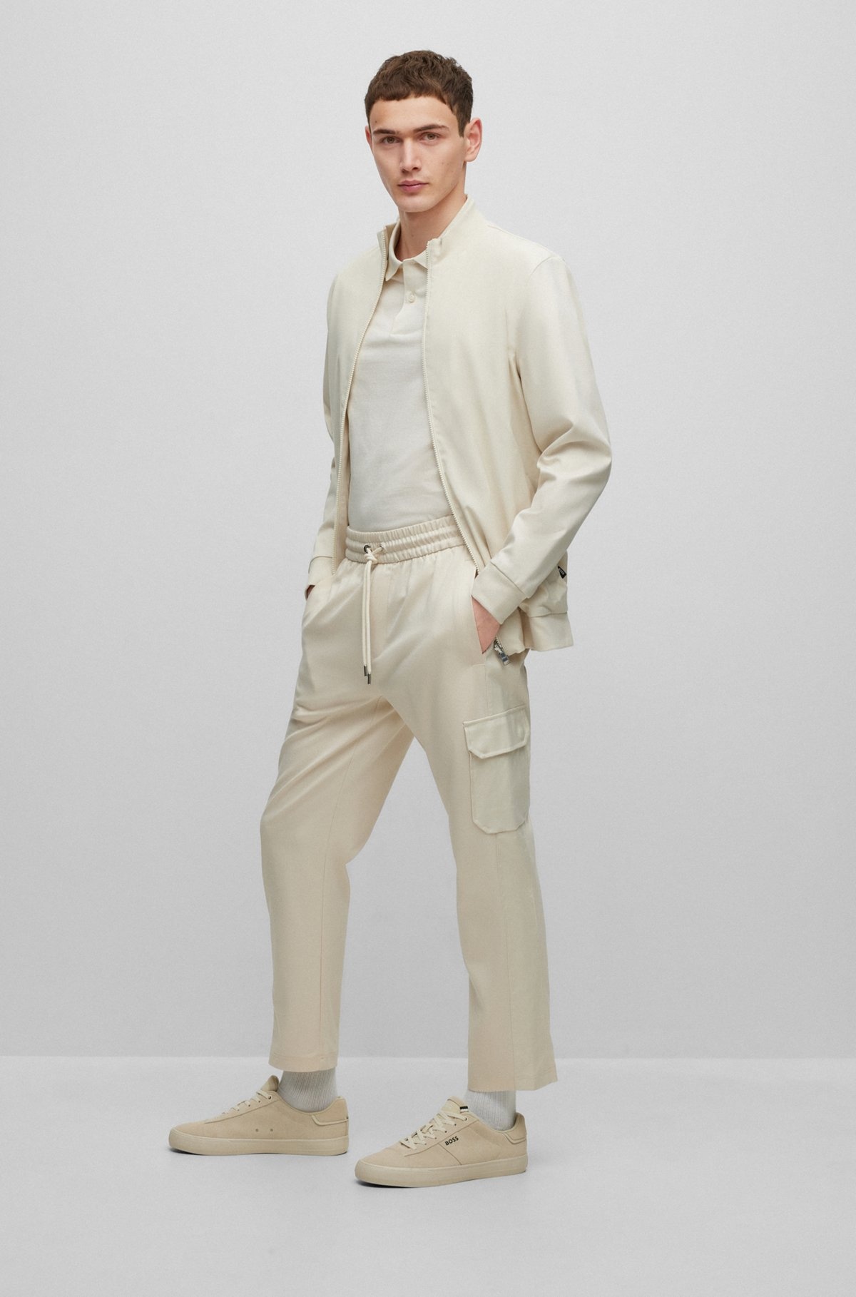 MERCERIZED-COTTON TRACKSUIT BOTTOMS WITH INSERT DETAILS - 4