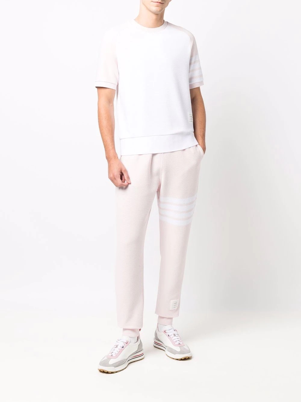 Ottoman rib 4-Bar stripe track pants - 2