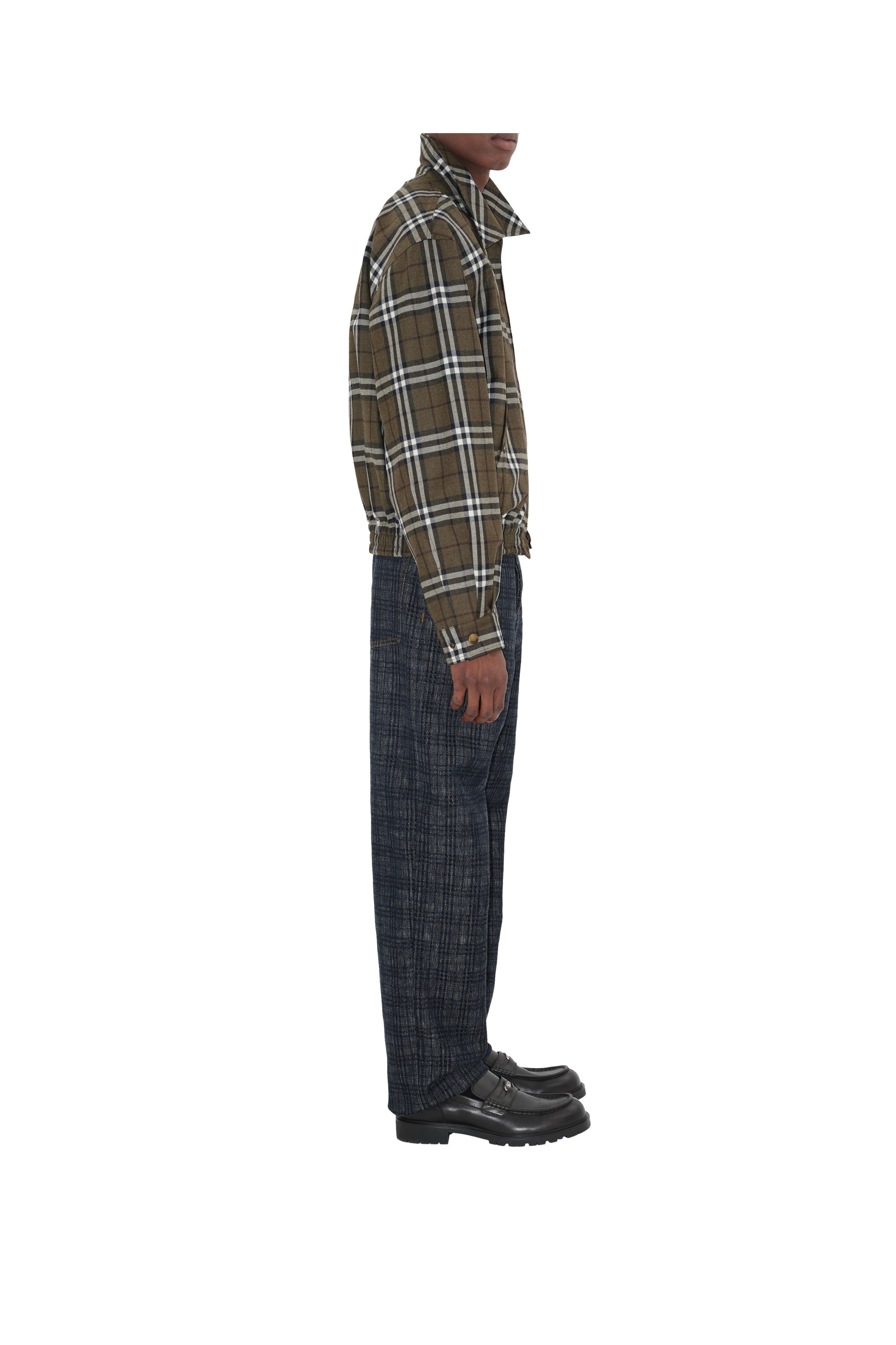 burberry Check Bonded Wool Harrington Jacket in Shrub Green/yew Green at Nordstrom - 3