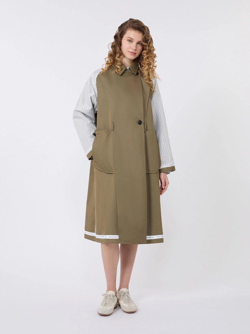 CANASTA Reversible water-repellent gabardine trench coat - MUD 5