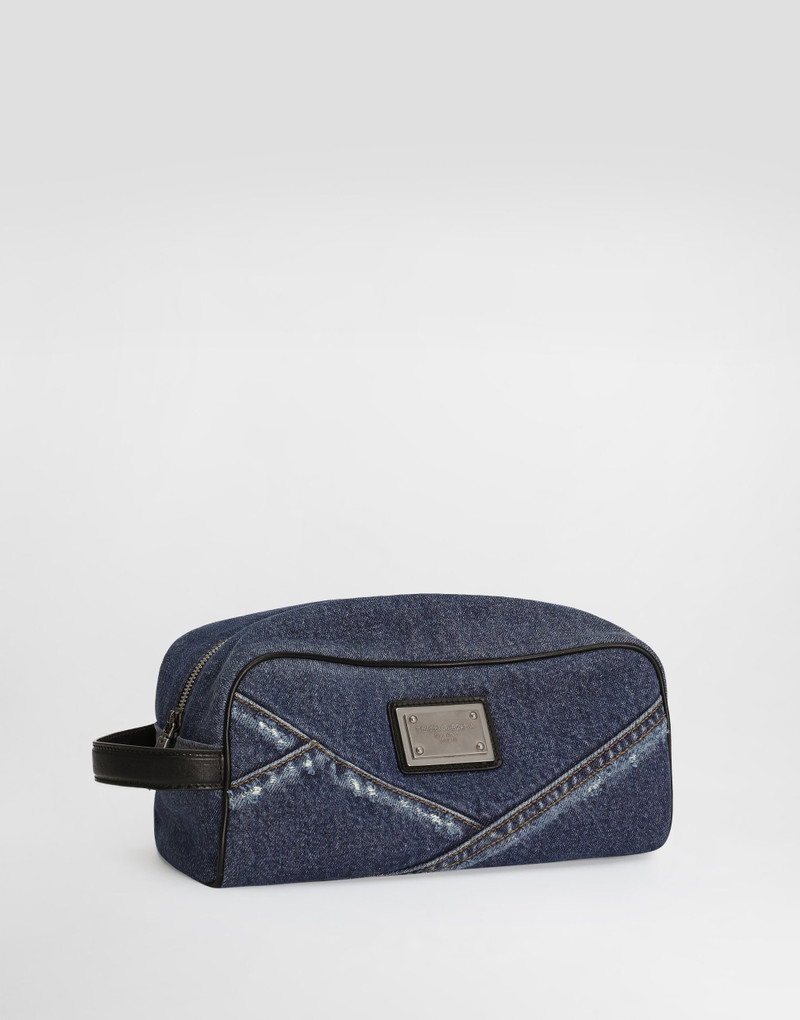 Dolce & Gabbana Denim patchwork necessaire outlook