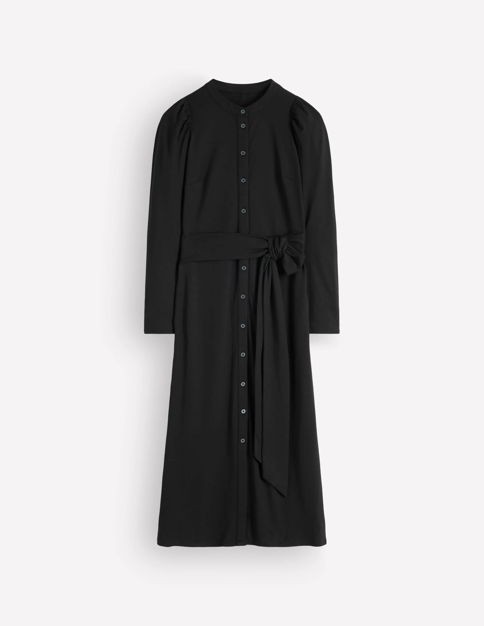 Honor Column Jersey Midi Dress-Black - 1