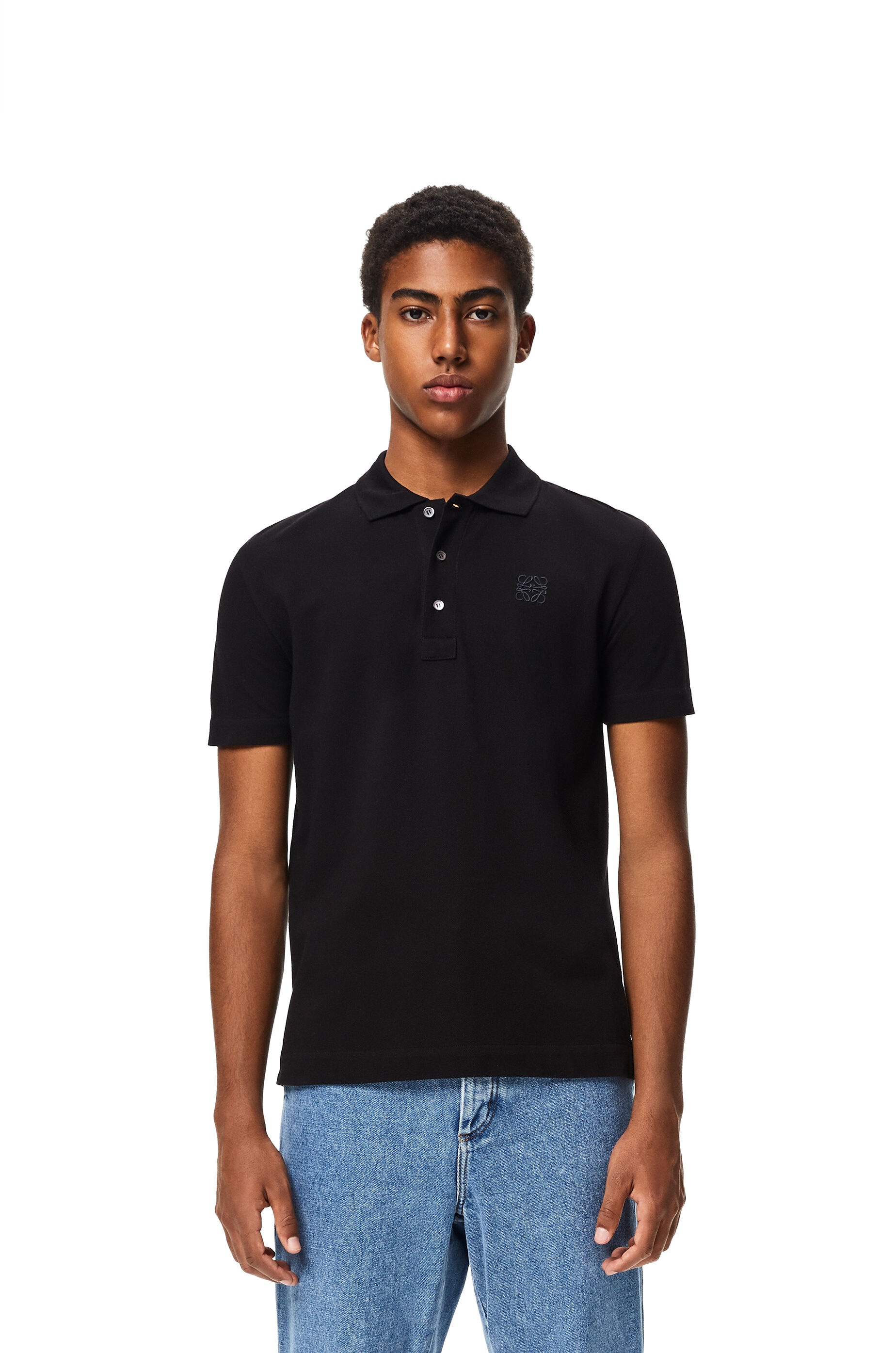 Anagram embroidered polo in cotton - 3