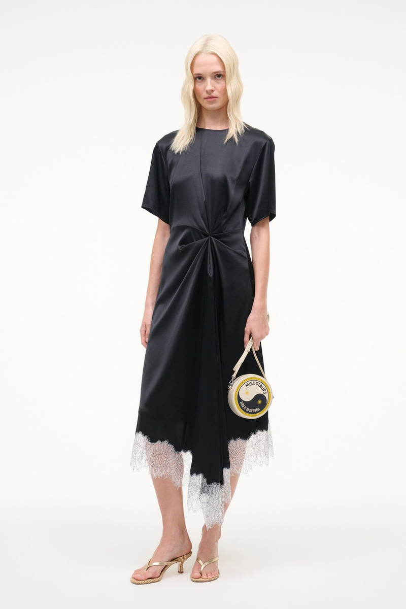 STAUD SONOMA SILK DRESS BLACK 1