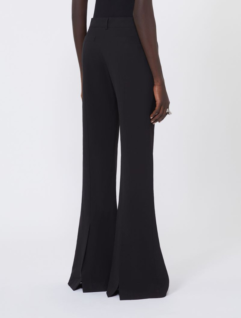 Slim-fit flared trousers in viscose - black 4