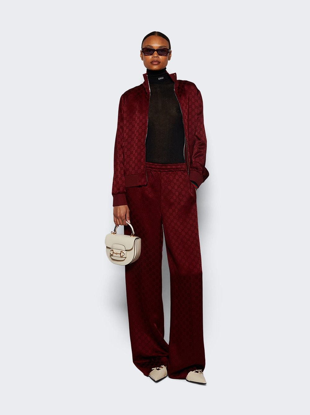 Gg Jacquard Zip Jacket Red - 2