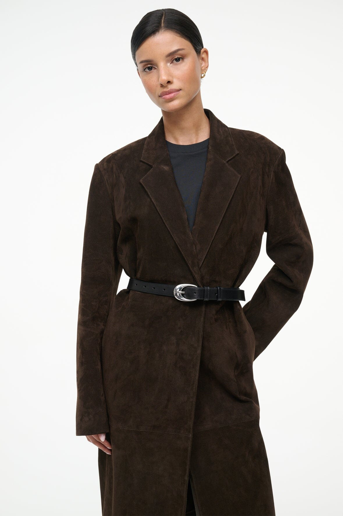 STAUD SABINE SUEDE JACKET ESPRESSO - 2