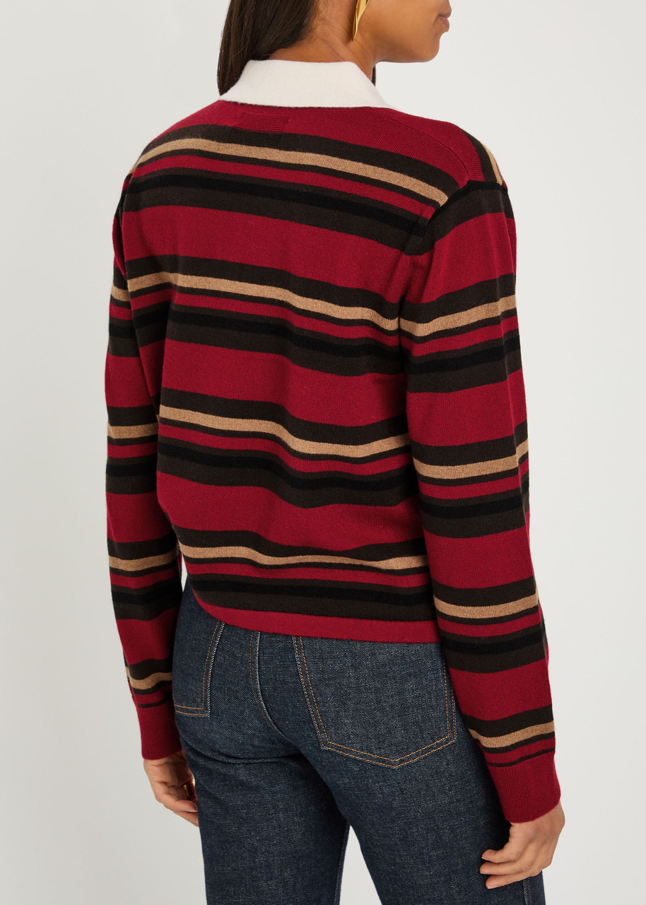 Guest In Residence Striped Cashmere Polo top - 3