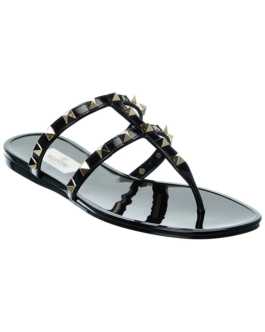 Valentino Rockstud Caged Rubber Sandal - 1