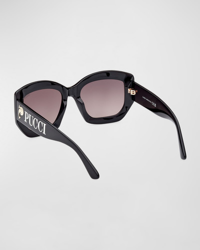 PUCCI Oversized Logo Acetate & Metal Sunglasses outlook