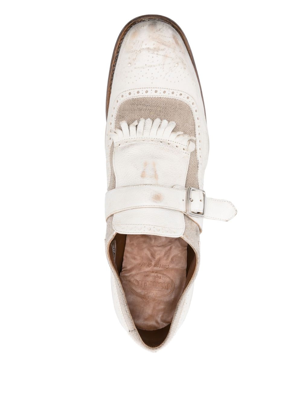 distressed-finish monk shoes - 4