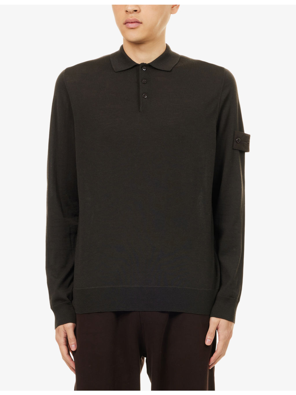 Light Wool Ghost Long-Sleeve Wool Polo Shirt - 3