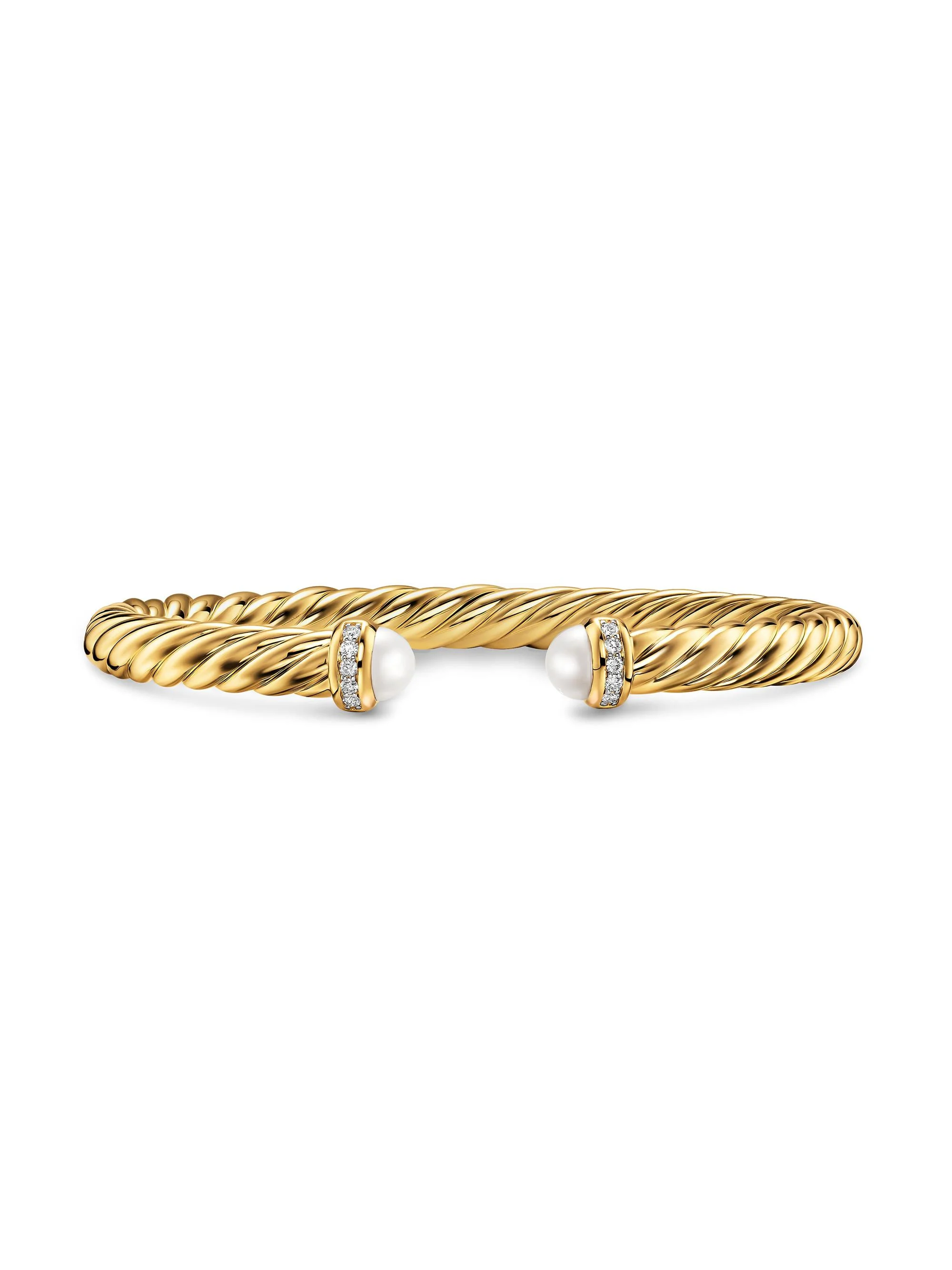 Women's Cablespira Flex Bracelet in 18K Yellow Gold - Pearl - 1