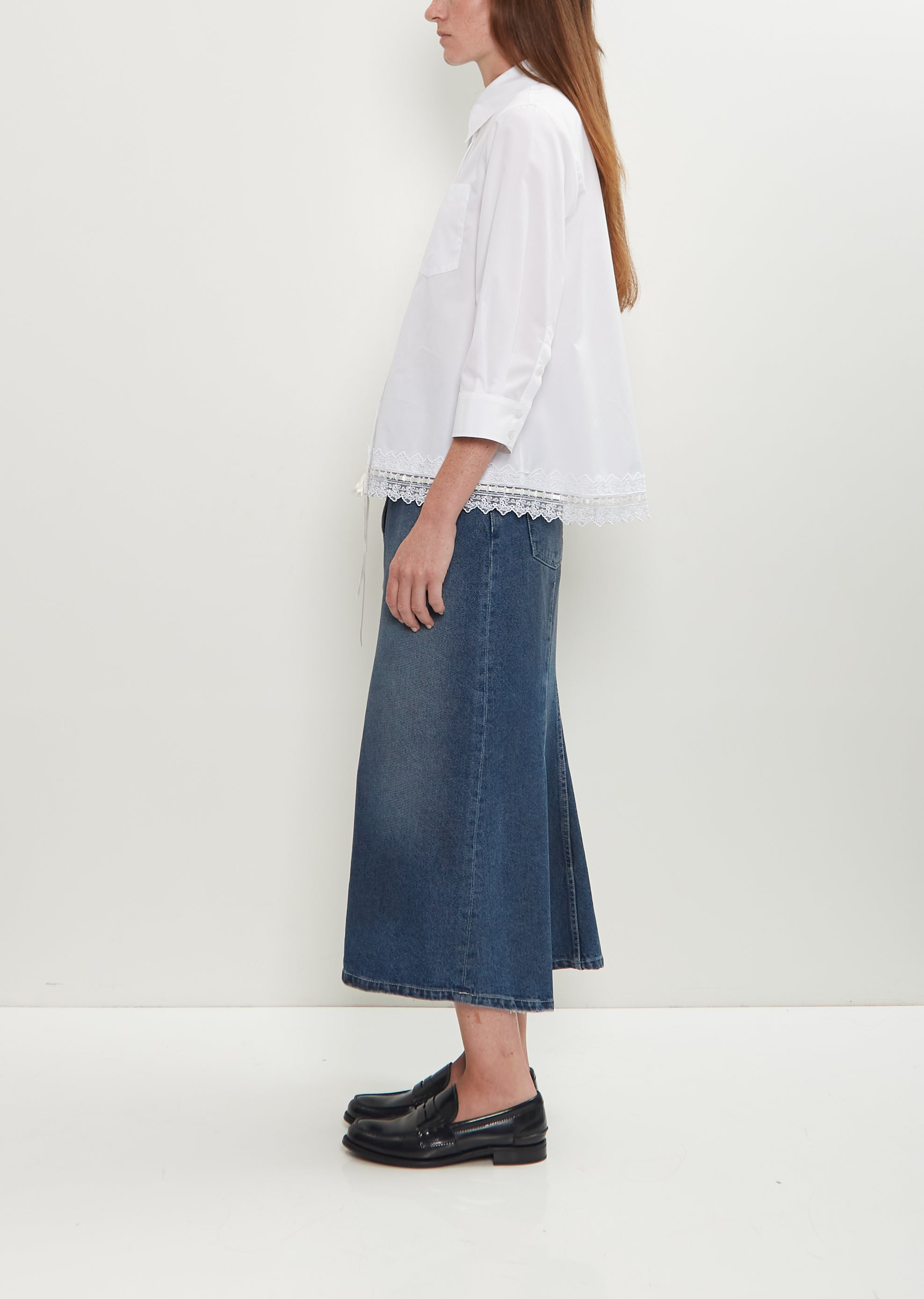 Cotton Ribbon Trim Shirt - 2