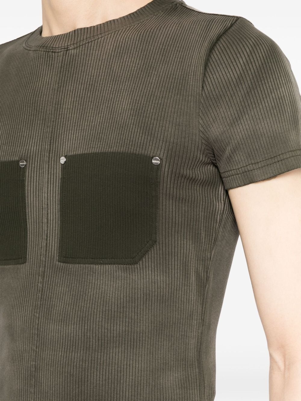 ribbed-knit T-shirt - 6
