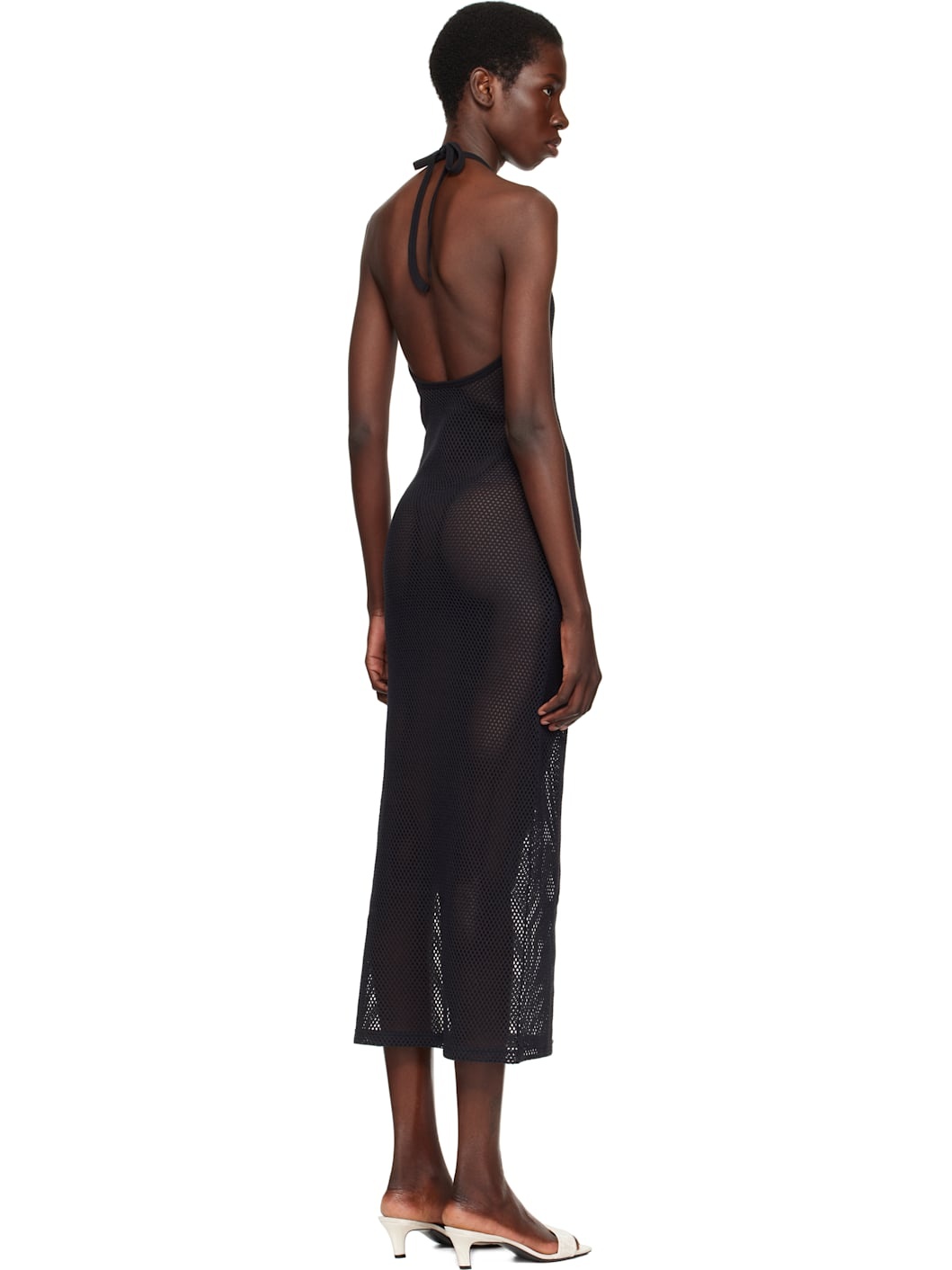 Black Holistic Mesh Maxi Dress - 3