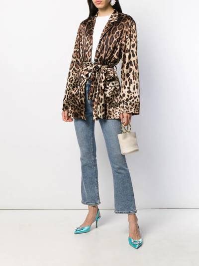 Dolce & Gabbana leopard-print satin pajama shirt outlook