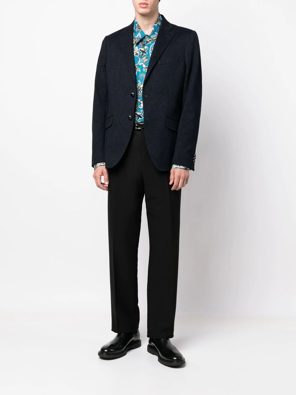 embroidered single-breasted blazer - 2