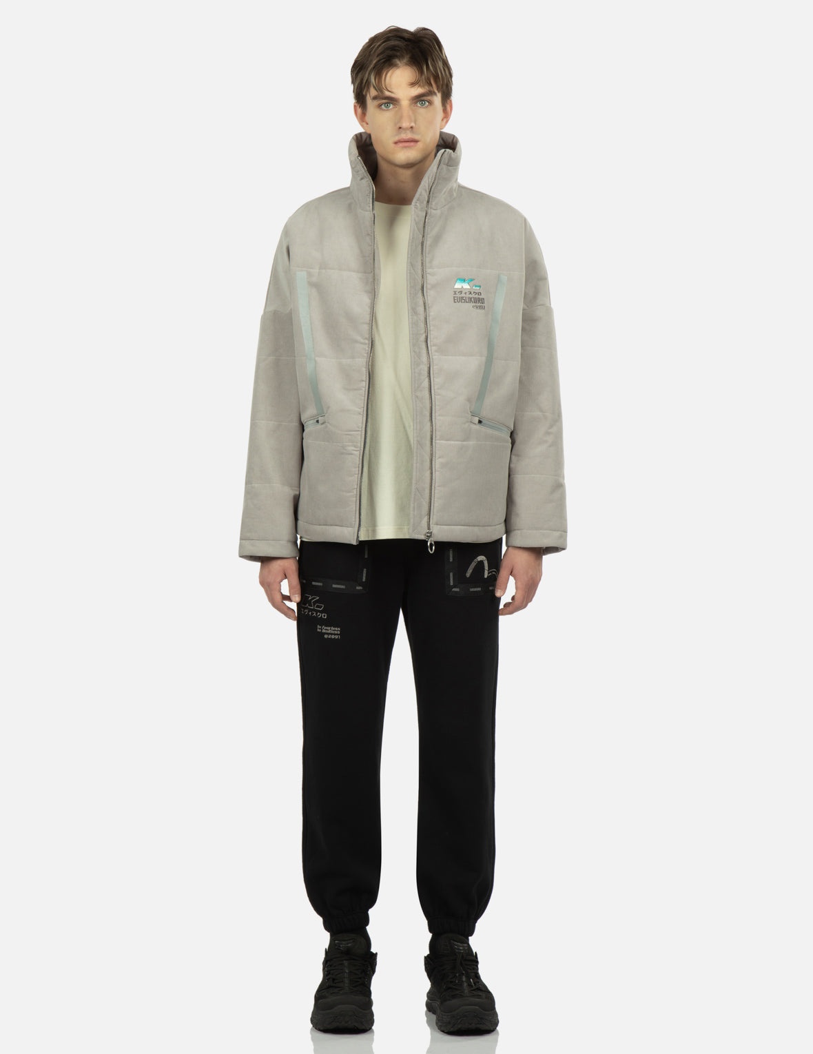 Gredient Seagull Embroidery Padded Jacket - 6